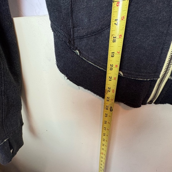 Lululemon RARE Scuba Raw Edge Round Hem Hoodie Jacket Zip Cotton Fleece Ribbed - Picture 15 of 15